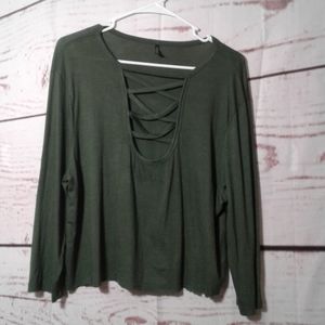 Women's sz 2X opened chest sleeve shirt